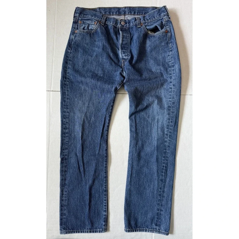 LEVI'S 501 - Men's Classic‎ Straight Leg Button Fly Denim Jeans - 36x32
